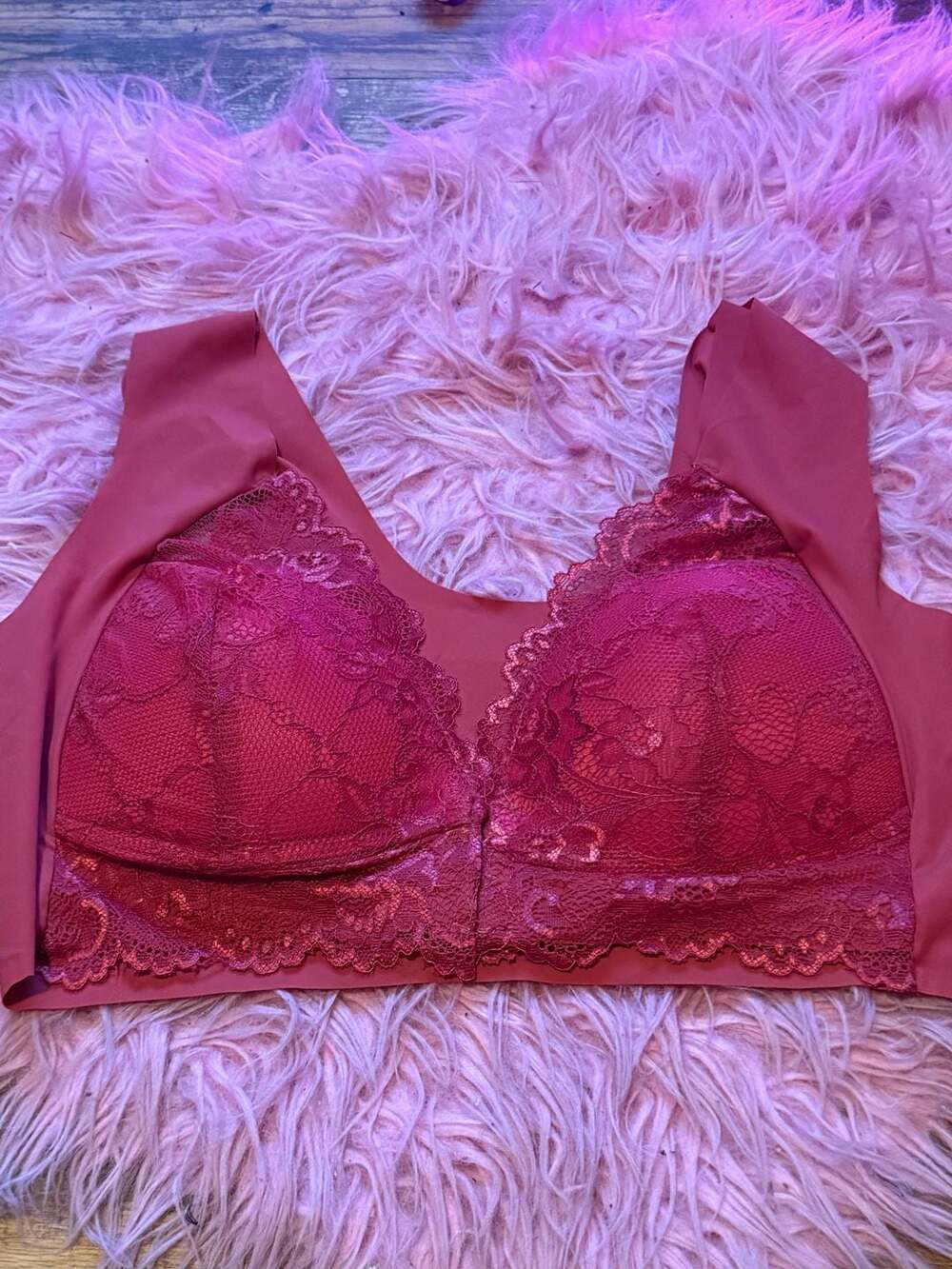 Super Soft & Comfortable Front Close Bra, Elegant Lace Push Up Bra